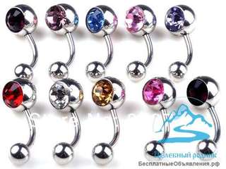 Пирсинг бананы- с 1 камнем х.с