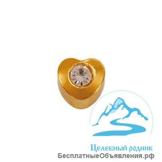 Серьги для прокола ушей формы с камнем R позолота