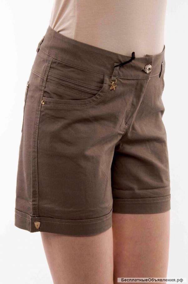 Шорты женские однотонные, коричневые