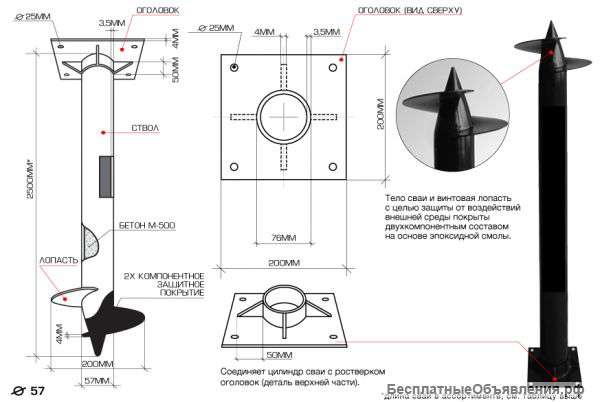 Свайно-винтовой фундамент для дома,бани,пристройки и т.д.