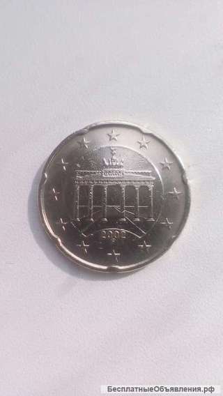 20 Евро Центов 2002 год F Германия