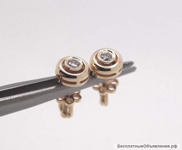 Пуссеты с бриллиантами Ф 3 мм