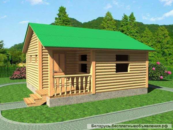 Сруб Бани милана из бруса недорого размер: 6х6 м