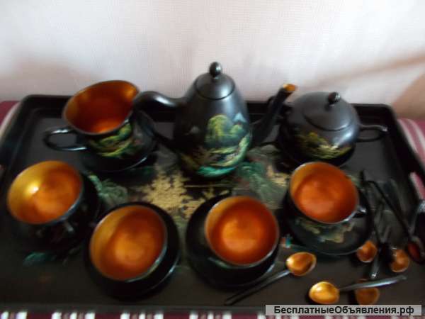 Старинный китайский сервиз из дерева тика