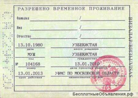 Помощь оформлении рвп и внж