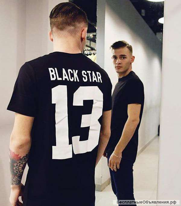 Мужская футболка с эксклюзивным принтом, черная