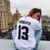 Женский именной свитшот, белый