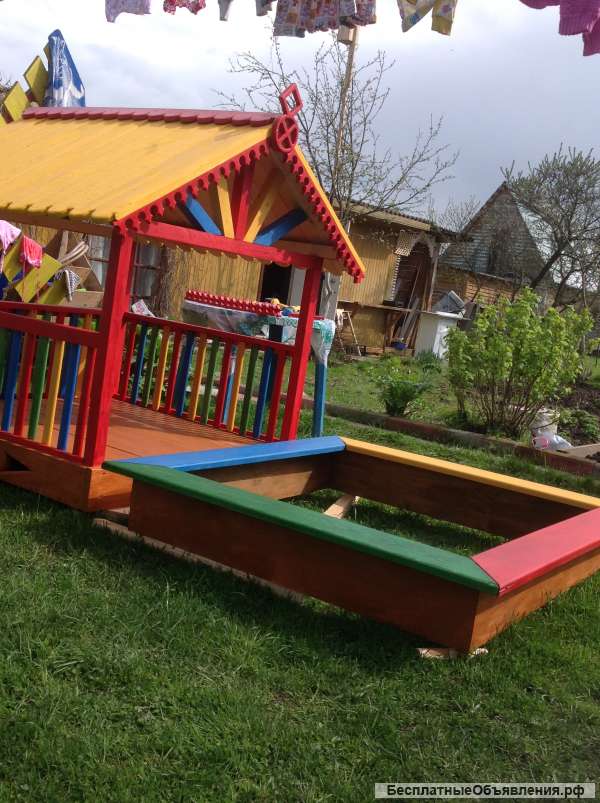 Изготовление детских домиков, песочниц. Арки, пергола, беседки, мельницы