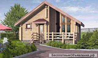 Бревенчатый дом 6,5x9 м с мансардой
