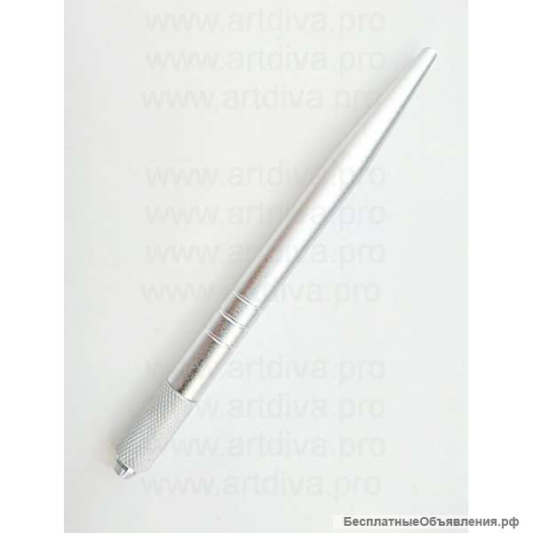 Манипула ручка для микроблейдинга серебристая