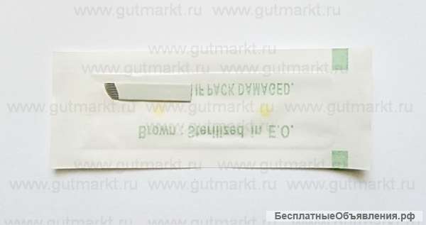 Игла скошенная 7,9,12,11,14,16,17,19,21 для мануальной (ручной) техники татуажа