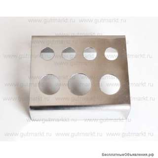 Металлическая палитра подставка для перманентных пигментов, красок. 7 ячеек, серебристая.