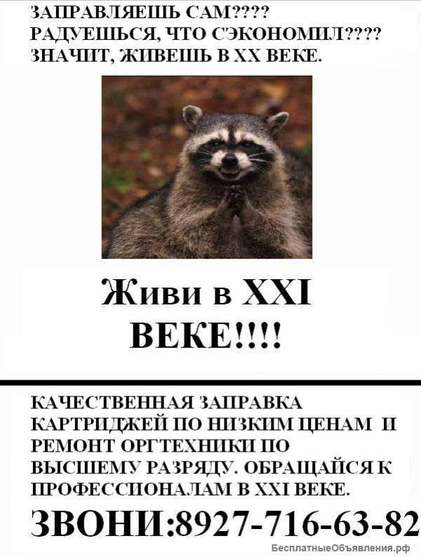 Заправка лазерных картриджей,ремонт принтеров.