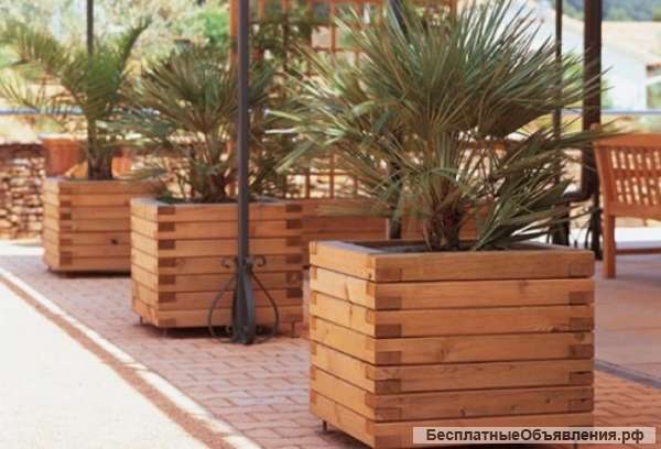 Деревянное кашпо на заказ