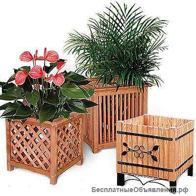 Деревянное кашпо на заказ