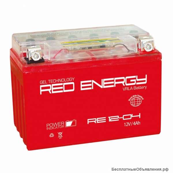Red Enеrgy 1204 аккумуляторная батарея (мотоакб 12В 4Ач)