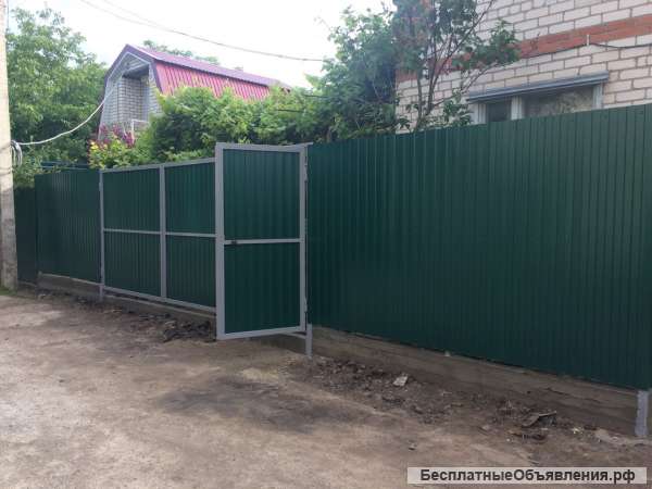 Установка заборов из металлопрофиля