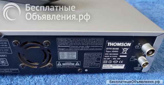 THOMSON DTH 8640E 80Gb HDD DVD Recorder с профилактикой