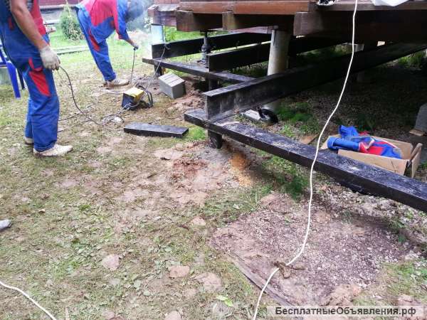 Подъем домов.Ремонт фундамента.Монтаж винтовых свай