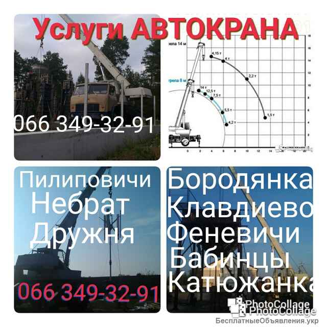 Услуги автокрана Бородянка, Микуличи, Ворзель, Новое Залесе, Пилиповичи автокран КС-3577.3 Ивановец