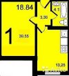 1-комнатная квартира, 40 м². Собственность. пр. Королева д. 73.