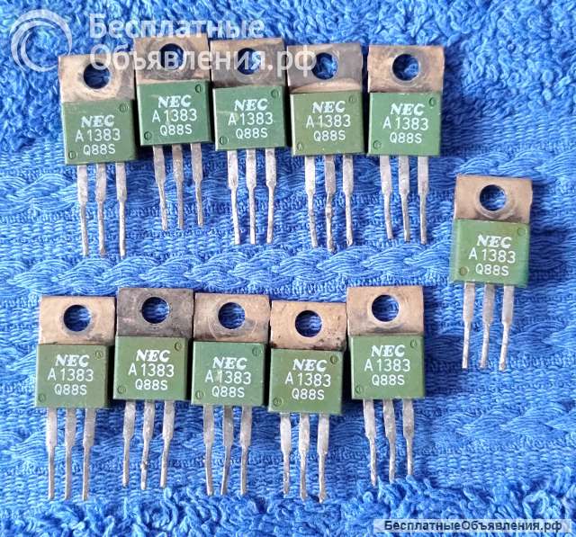 2SA1383 (A1383), NEC, JAPAN, PNP, 10W, 180V, 0,1A, 180MHz, TO-220 оригинальный НОВЫЙ