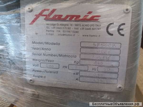 Тестораскаточная машина flamic sf 500 в