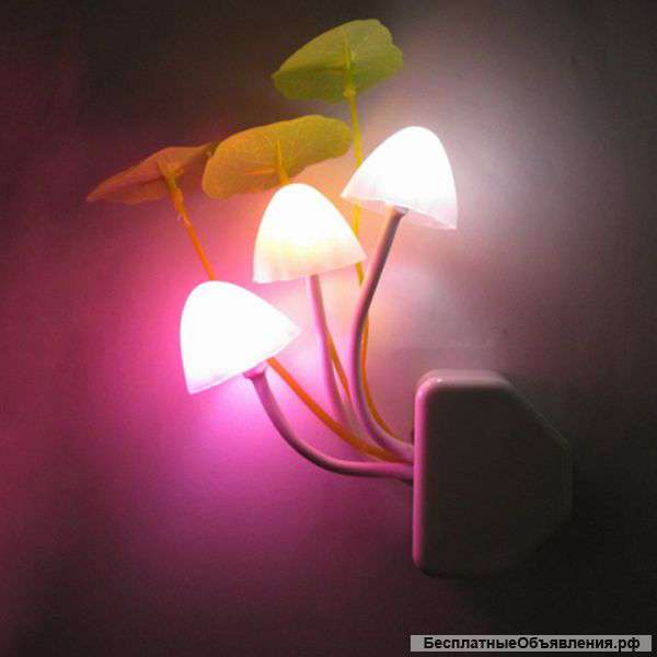 Ночник грибы Аватар с датчиком света розеточный