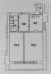 Двухкомнатнуя квартира, ул. Кировоградская, дом 8, корпус 3
