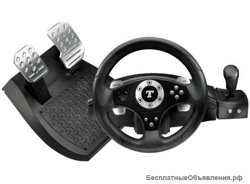 Гоночный руль с отдачей и двумя педалями Thrustmaster Feedback Pro (бу)