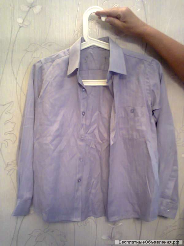 Рубашка фиолетовая с карманом, маркировка 34/152, маломерит