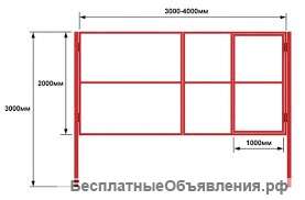 Распашные ворота с калиткой для дачи