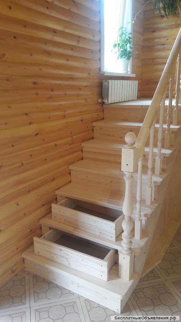 Лестница из клееного массива за 3 дня