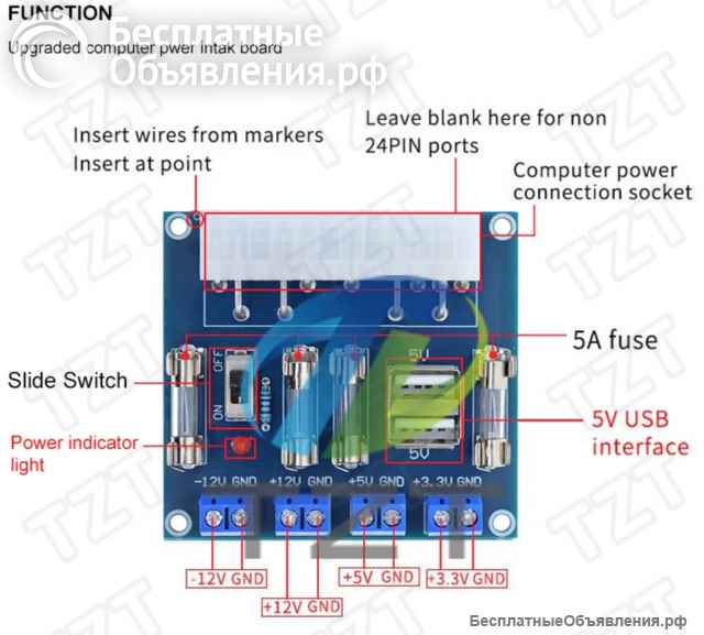 HU-M28 Модуль адаптера питания ATX Настольного ПК Компьютера оригинальный НОВЫЙ