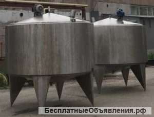 Емкости нержавеющие, объем — 5 куб.м., вертикальные, термос, мешалка