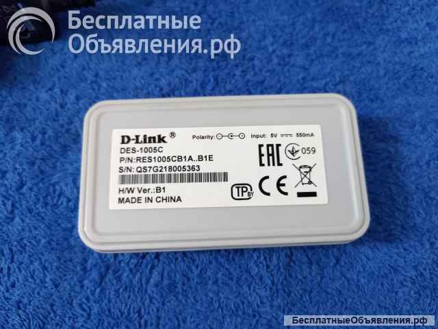 D-Link DES-1005C, кол-во портов: 5x100 Мбит/с (DES-1005C/B1A) c функцией энергосбережения