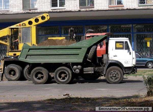 Асф.крошка, Щебень, песок, чернозем и тд.