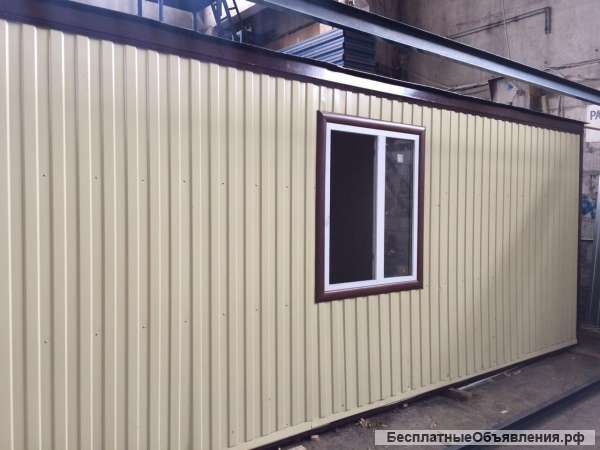 Бытовка металлическая с полимером и размерами 5,85