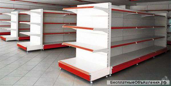 Стеллажи металлические торговые пристенные б/у