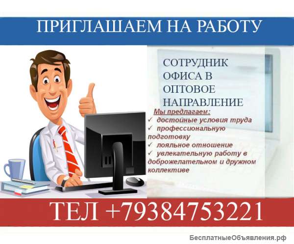 Сотрудник офиса в оптовое направление