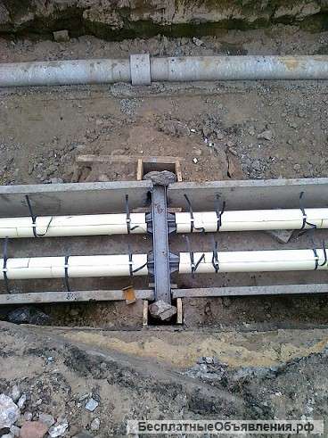 Прокладка теплотрассы. Прокладка кабеля.