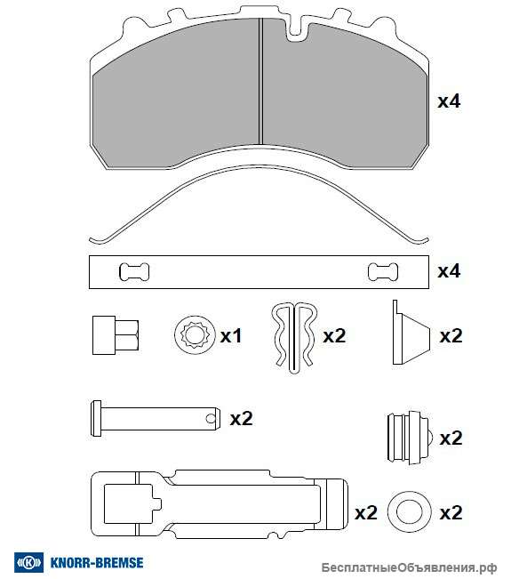 Тормозные колодки MAN / TGA 8150820-5057 оригинал