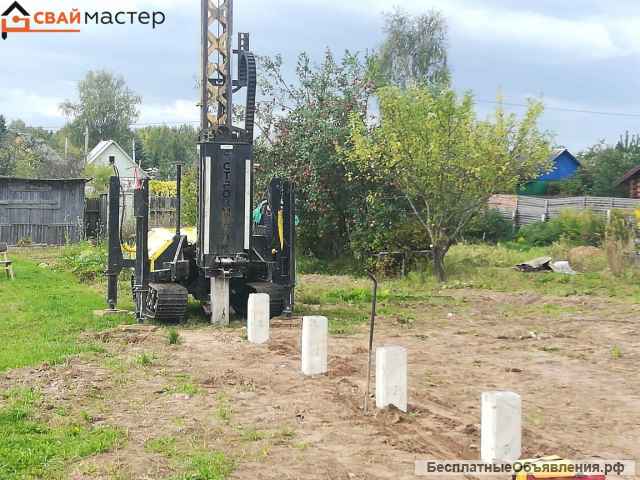 Установим свайные фундаменты для строительства дома, коттеджа под ключ