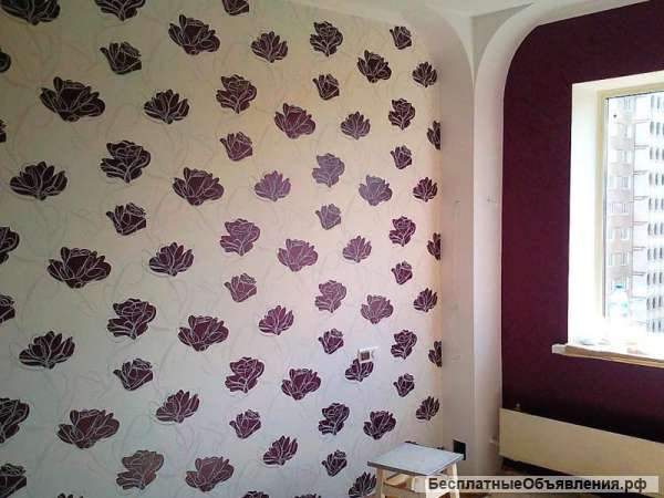 Поклейка обоев, покраска