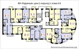 1-комнатную квартиру-студию в ЖК Радужный, дом 3