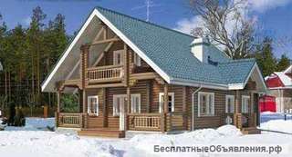 Проект дома из бревна на 140 кв. м с мансардой.