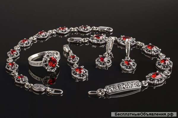 Подарочный набор ювелирных изделий из серебра для женщин "Филигрань"