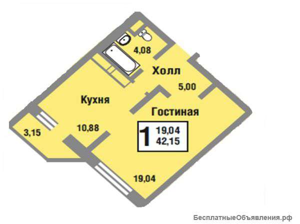 1-к квартира, ЖК "Зеленые Аллеи"