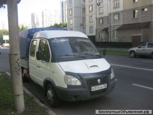 Грузоперевозки, газель с двойной кабиной.