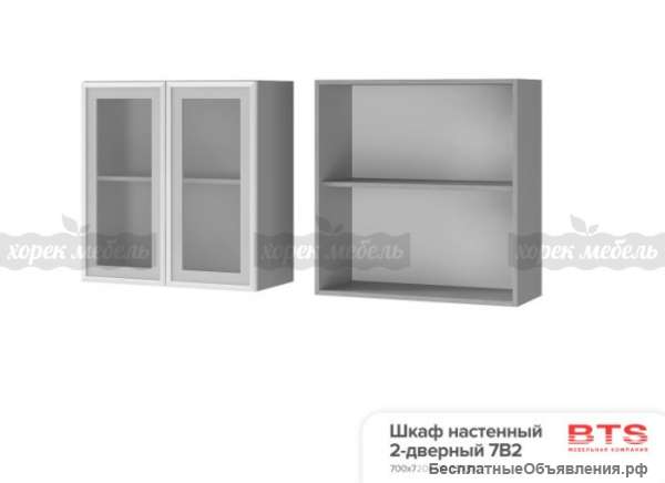 7В2 Шкаф настенный 2-дверный со стеклом